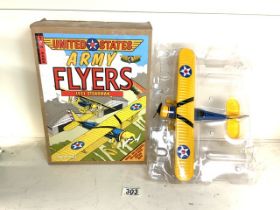 ERTL DIECAST METAL 'ARMY FLYERS' STEARMAN MODEL AEROPLANE BOXED