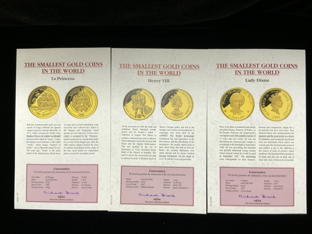 A COLLECTION OF 'THE SMALLEST GOLD COINS IN THE WORLD'; MDM CROWN COLLECTIONS LIMITED; COMPRISING; - Image 4 of 5