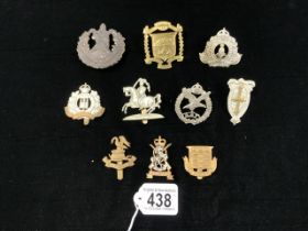 A QUANTITY OF MILITARY METAL CAP BADGES, INCLUDING; SUFFOLK, AAC, THE NEW BRUNSWICK TANK REGIMENT