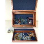 JEWELLERY BOX WITH MIXED COSTUME AND SILVER