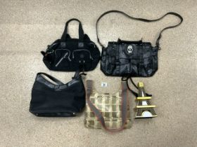 A SELECTION OF HANDBAGS INCLUDING; HARRODS, KIPLING, ORLA KIELY, LYDC AND ANOTHER; ONE IN THE FORM