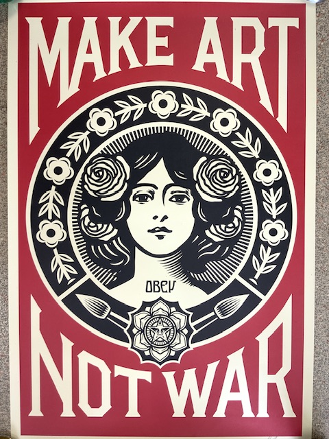 ONE LITHOGRAPH 'MAKE ART NOT WAR', SHEPARD FAIREY (OBEY) 92 X 61CM - Image 2 of 3