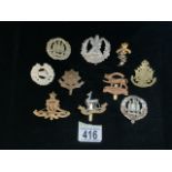 A QUANTITY OF MILITARY METAL CAP BADGES INCLUDING; NORTHAMPTONSHIRE, ARGYLL LIGHT INFANTRY, CHESHIRE