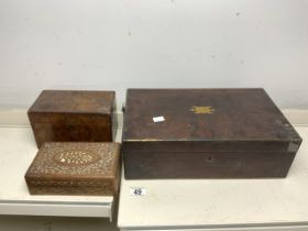 WOODEN BOXES INCLUDES WALNUT TEA CADDY