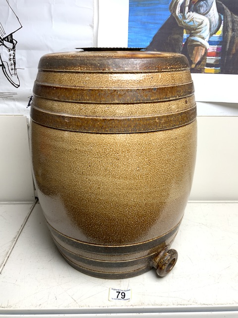 LARGE STONEWARE BARREL 40CM