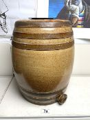 LARGE STONEWARE BARREL 40CM