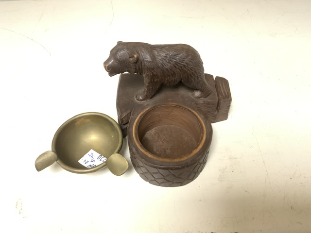 VINTAGE CARVED WOODEN BLACK FOREST BEAR ASHTRAY; 11 X 8CM - Image 5 of 7