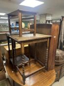 A MID-CENTURY TABLE WITH FIVE OTHER PIECES OF FURNITURE