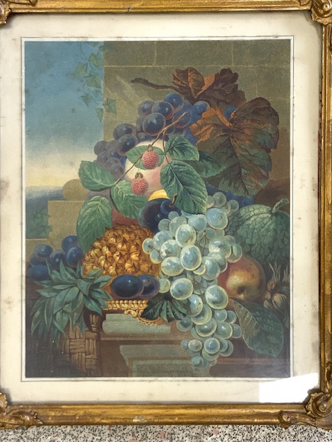 19TH CENTURY COLOURED LITHOGRAPH BY M. BILLINGSON & CO - STILL LIFE STUDY OF FRUIT; 31 X 24CM WITH - Image 5 of 8