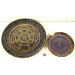 ATKINSON - JONES LUSTREWARE LARGE CHARGER 35CM WITH A LUSTREWARE PLATE; 23CM