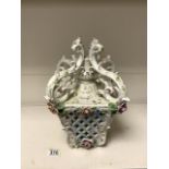 VINTAGE ITALIAN PORCELAIN DECORATIVE LANTERN; 35CM