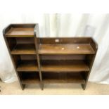 VINTAGE WOODEN BOOKCASE; 92 X 92CM