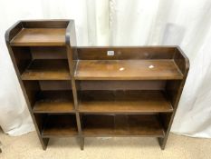 VINTAGE WOODEN BOOKCASE; 92 X 92CM