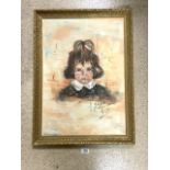 KLIF SIGNED OIL ON CANVAS PORTRAIT OF A YOUNG GIRL; DATED 1970; FRAMED; 78 X 57CM