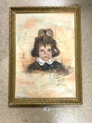 KLIF SIGNED OIL ON CANVAS PORTRAIT OF A YOUNG GIRL; DATED 1970; FRAMED; 78 X 57CM