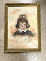 KLIF SIGNED OIL ON CANVAS PORTRAIT OF A YOUNG GIRL; DATED 1970; FRAMED; 78 X 57CM