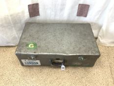 VINTAGE HESTON ASTRAL ALUMINIUM SUITCASE WITH LABELS