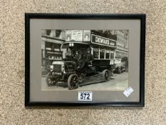 FRAMED AND GLAZED; ARMED BUS DURING GENERAL STRIKE 1926; 33 X 25.5CM