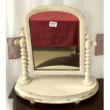PAINTED CREAM SWING MIRROR WITH BARLEY TWIST SUPPORTS