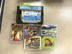 ELEVEN FALCON JIGSAW PUZZLES, THREE IN ORIGINAL WRAPPING, INCLUDES DELUEX PUZZLES
