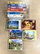 ELEVEN FALCON JIGSAW PUZZLES, TWO IN ORIGINAL WRAPPING INCLUDES EDINBURGH TATTOO
