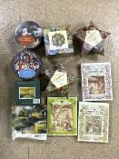 TEN MIXED JIGSAW PUZZLES, THREE IN ORIGINAL WRAPPING, INCLUDES BRAMLEY HEDGE