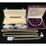 QUANTITY OF VINTAGE PEARLS, INCLUDES MAJORCA PEARLS