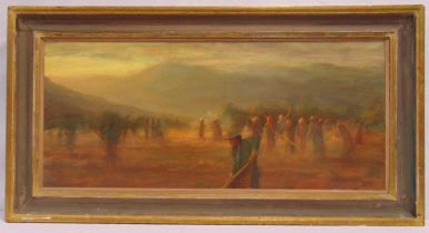 Pip Todd Warmoth framed oil on panel titled Fading Evening Light Gyanste Tibet, signed bottom right,