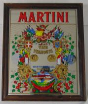Martini Vermouth framed advertising mirror, frame 58.5 x 48.5cm