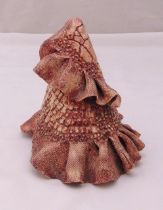 Majolica pink ceramic seashell, 19cm (h)