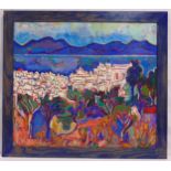 Luis Orozco framed oil on canvas titled View Of Mykonos, signed bottom left, 56 x 64cm