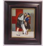 Jago Max Williams framed oil on canvas titled Hero (after Millais) label to verso, 34 x 27cm