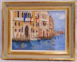 Adrian de Jager framed oil on canvas titled Il Canale Venice 2006, signed bottom left, 30 x 40xm