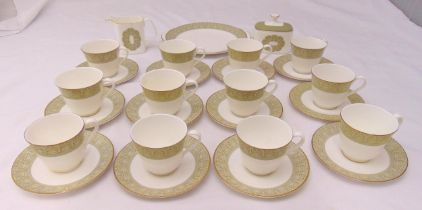 Royal Doulton Sonnet teaset to include cups, saucers, milk jug, sugar bowl and cake plate (27)