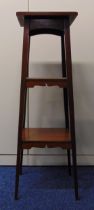 An early 20th century mahogany plant stand of tapering rectangular form, 99.5 x 30.5 x 30.5cm