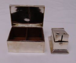 A Victorian hallmarked silver rectangular table cigar cutter circa 1890 and a hallmarked silver