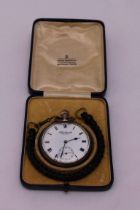 The Admiralty by James Walker hallmarked silver pocket watch, white enamel dial, Roman numerals