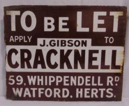 To Be Let rectangular enamel double sided estate agents sign, 41 x 50cm
