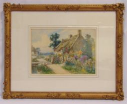 Thomas Noel Smith framed and glazed watercolour of a country cottage, signed bottom right, details