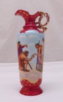 A Vienna porcelain ewer by Ackermann and Fritze decorated with classical scenes, marks to the