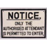 G.W. R. cast iron rectangular Notice sign, 29 x 45cm