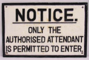 G.W. R. cast iron rectangular Notice sign, 29 x 45cm