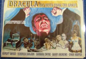 Dracula has risen from the Grave 1968 polychromatic movie poster featuring Christopher Lee, directed