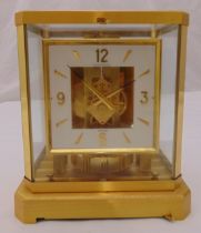 Jaeger LeCoutre Empire style Atmos clock with polished brass case, circa 1970, 23 x 21 x 16cm