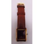Must de Cartier gold plated ladies wristwatch on replacement leather strap