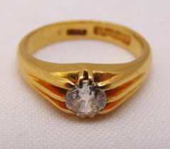 18ct yellow gold and diamond gypsy set ring, approx total weight 8.8g