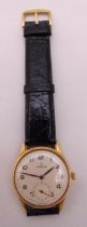 Omega gentlemans wristwatch with subsidiary seconds dial (circa 1949) on replacement leather strap