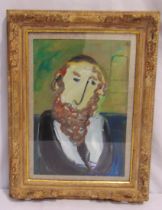 Dora Holzhandler framed and glazed watercolour titled The Rabbi, signed and dated 1986 bottom right,