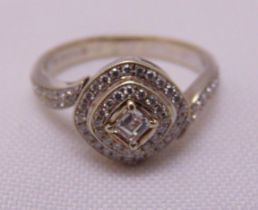 9ct white gold and diamond crossover ring, approx total weight 4.7g