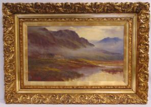 J A Daniel framed oil on canvas of a Scottish Highland scene, indistinctly signed bottom left, 43